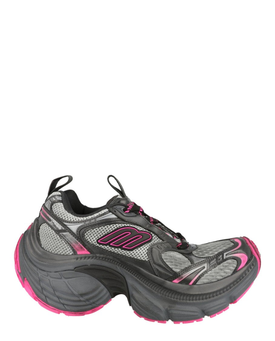 Balenciaga Chunky Low-Top Sneakers With Worn Detailing And Bold Accents