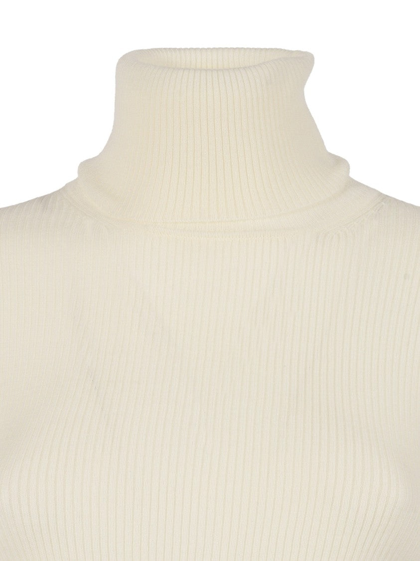 P.A.R.O.S.H. Fitted Turtleneck Sweater With Ribbed Texture