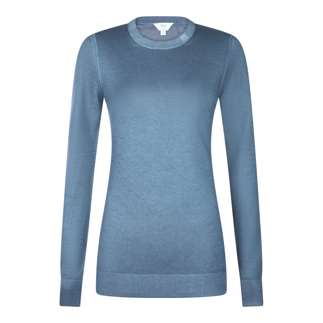 Malo Light Blue Cashmere Sweater With Ribbed Hems And Regular Fit