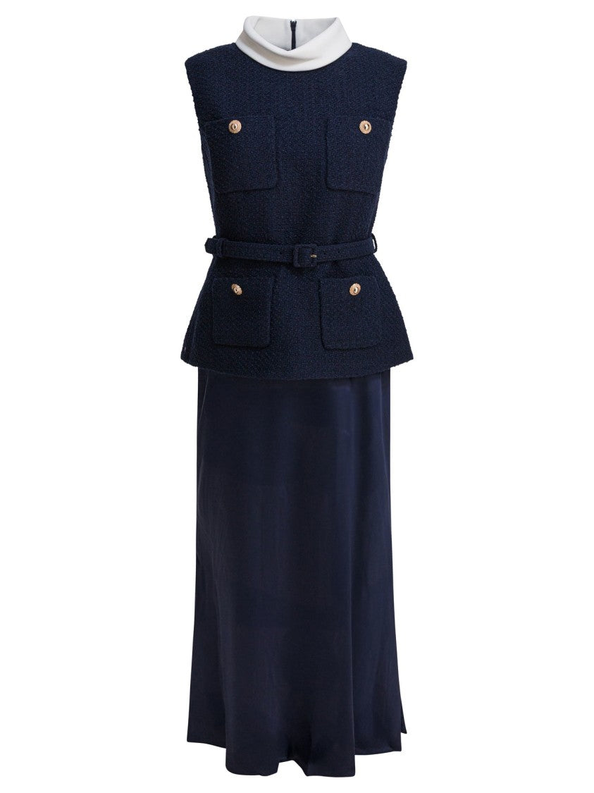 Self-Portrait Sleeveless Midi Dress