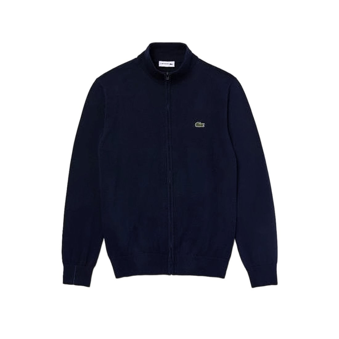 Lacoste Classic Zip-Up Cardigan With High Collar