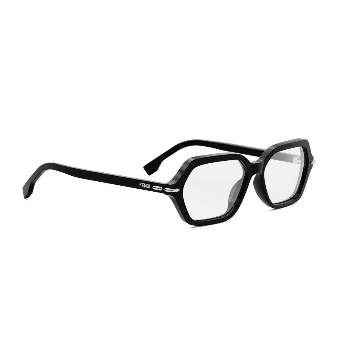 Fendi Black Selleria Acetate Geometric Sunglasses