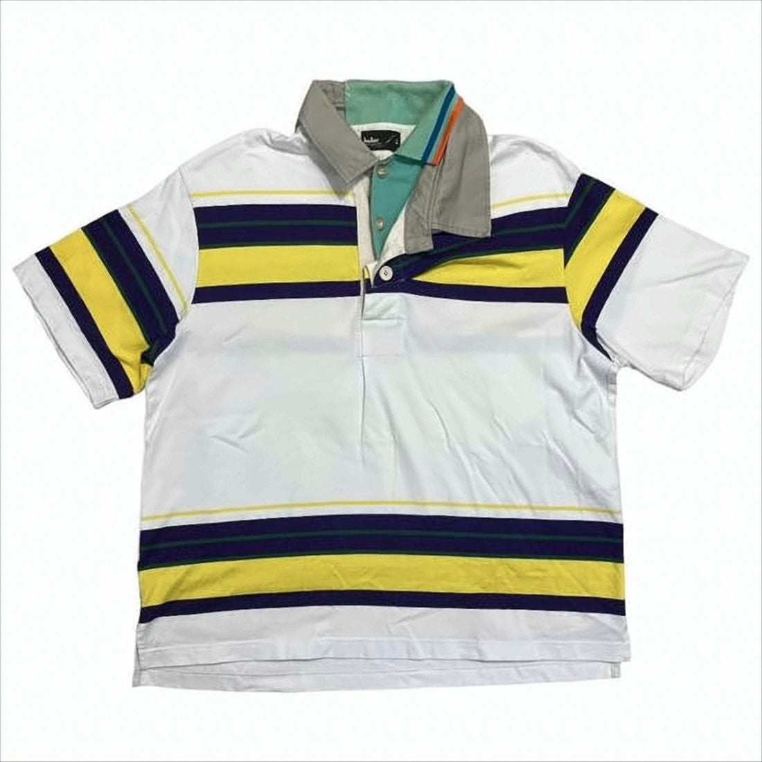 Kolor Bold Striped Cotton Polo Shirt