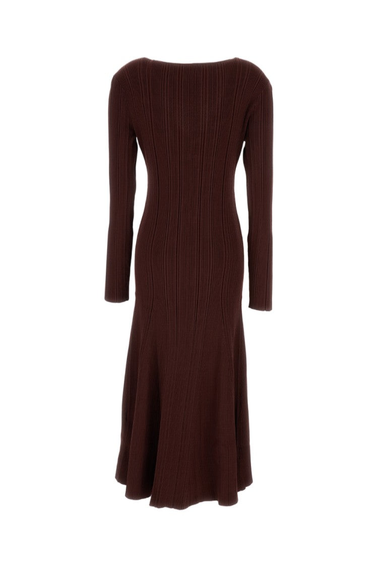 Self-Portrait Knitted Ribbed Lace A-Line Mini Dress