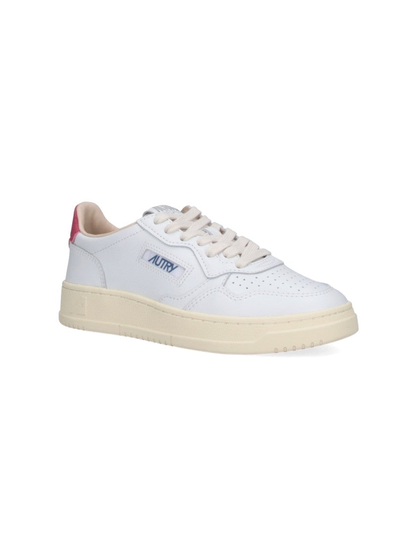 Autry Low-Top White Leather Sneakers With Perforated Detailing
