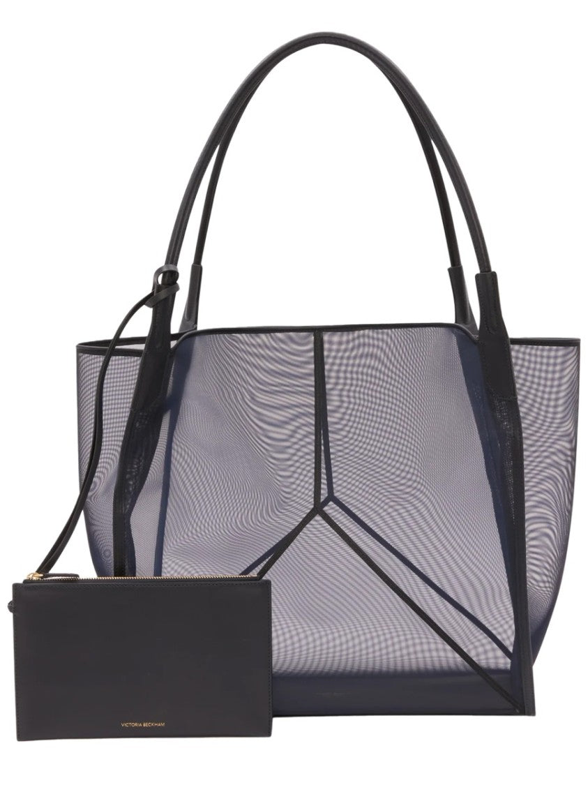 Victoria Beckham Black Victoria Mesh Panel Polyamide Tote Bag