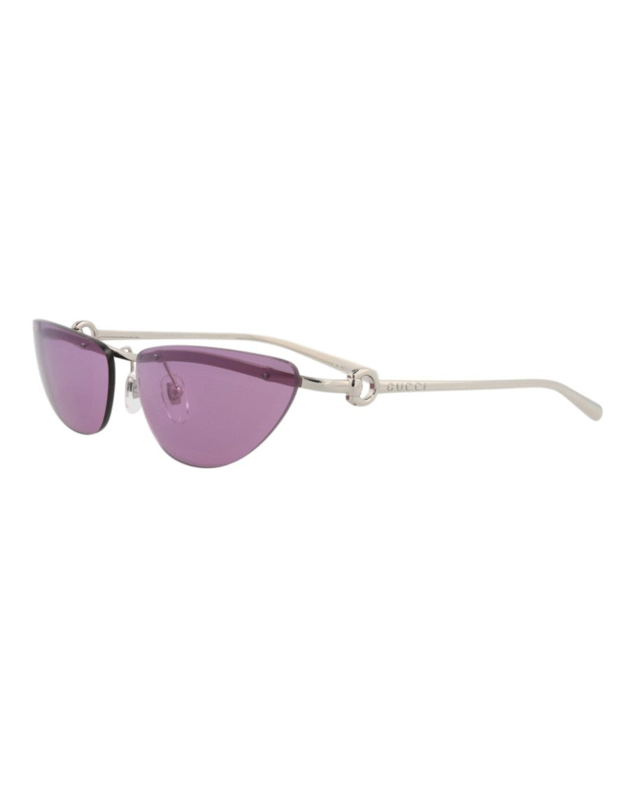 Gucci Cat Eye-Frame Metal Sunglasses With Adjustable Nosepads And Luxe Accents