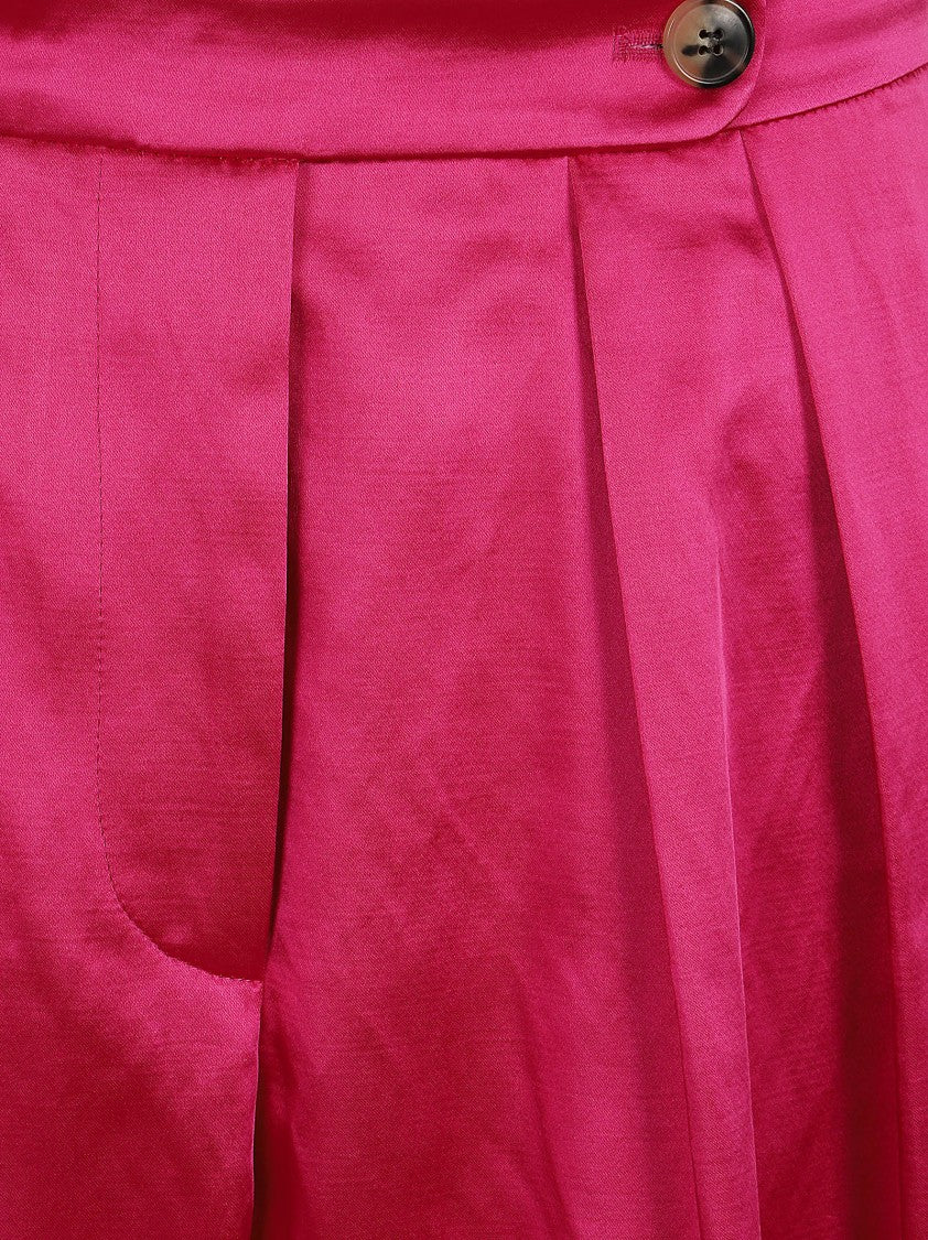 Dries Van Noten Glossy Wide-Leg Pants With Double Front Pleats