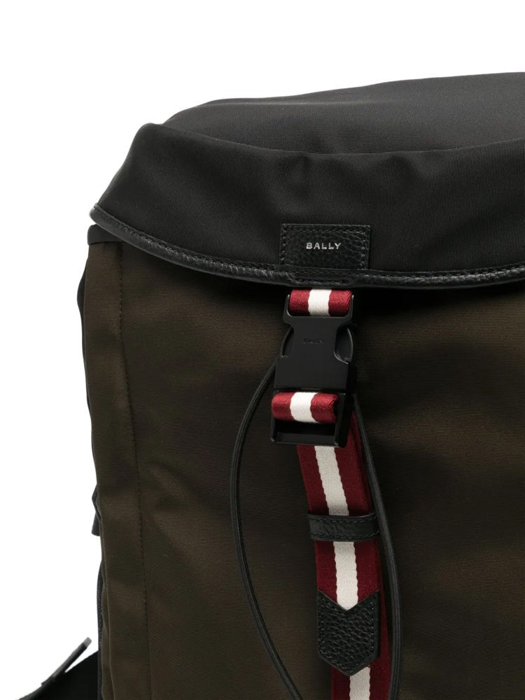 Bally Structured Leather Backpack With Bold Stripe Detail