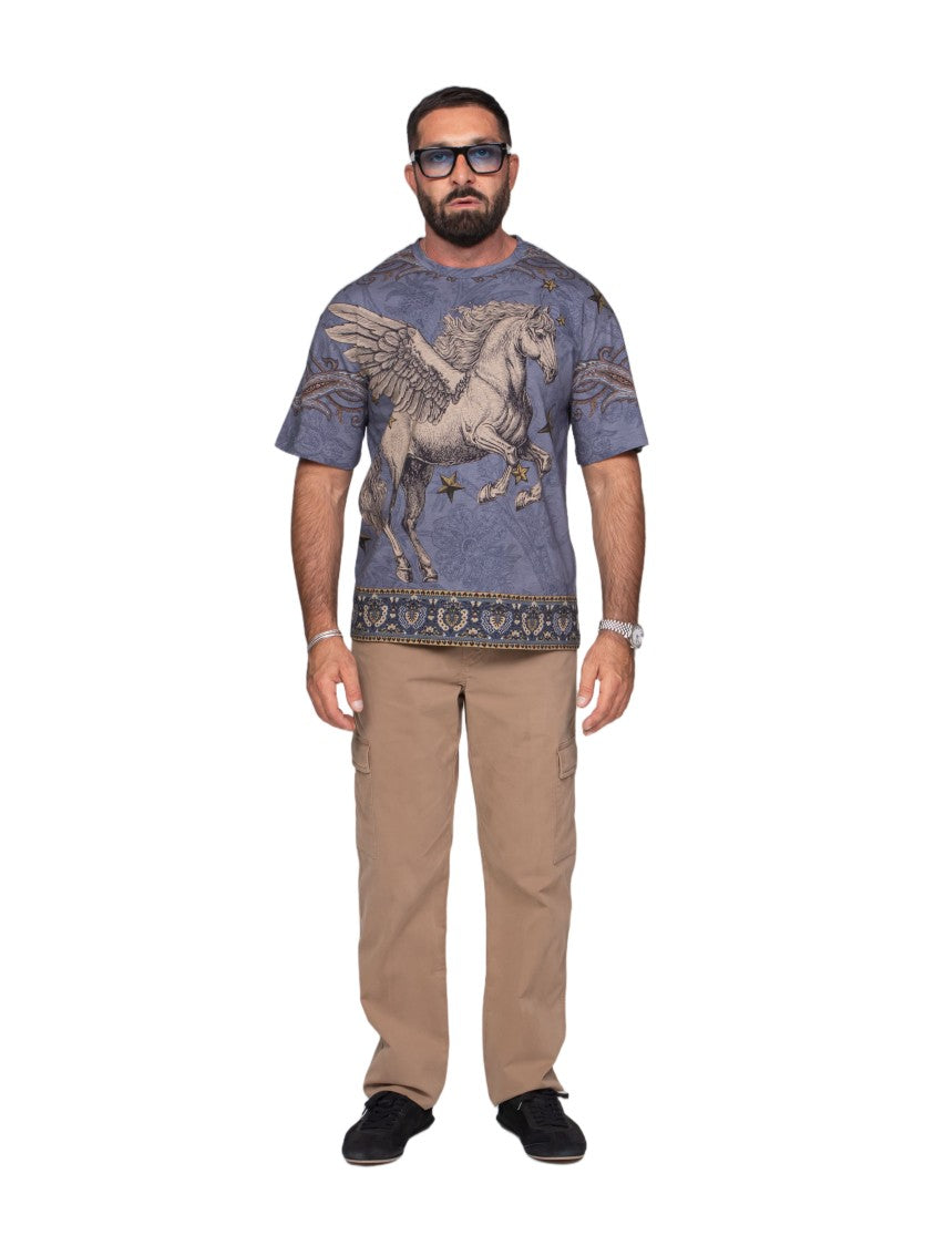 Etro Blue Soho Winged Horse Graphic T-Shirt