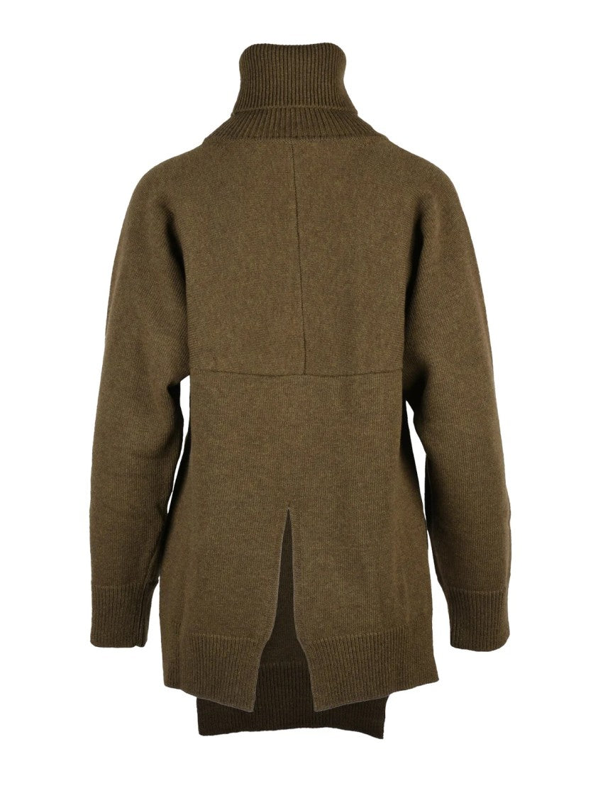 Stefano Mortari Asymmetrical High-Neck Wool Sweater