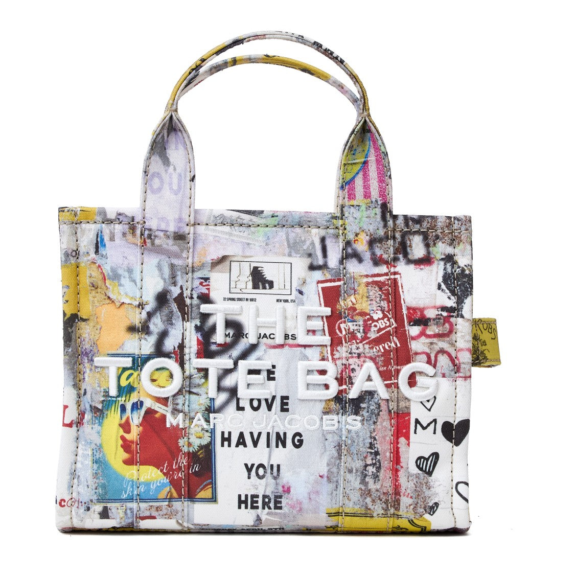 Marc Jacobs Canvas Small Tote Bag With Vibrant Graphic Print
