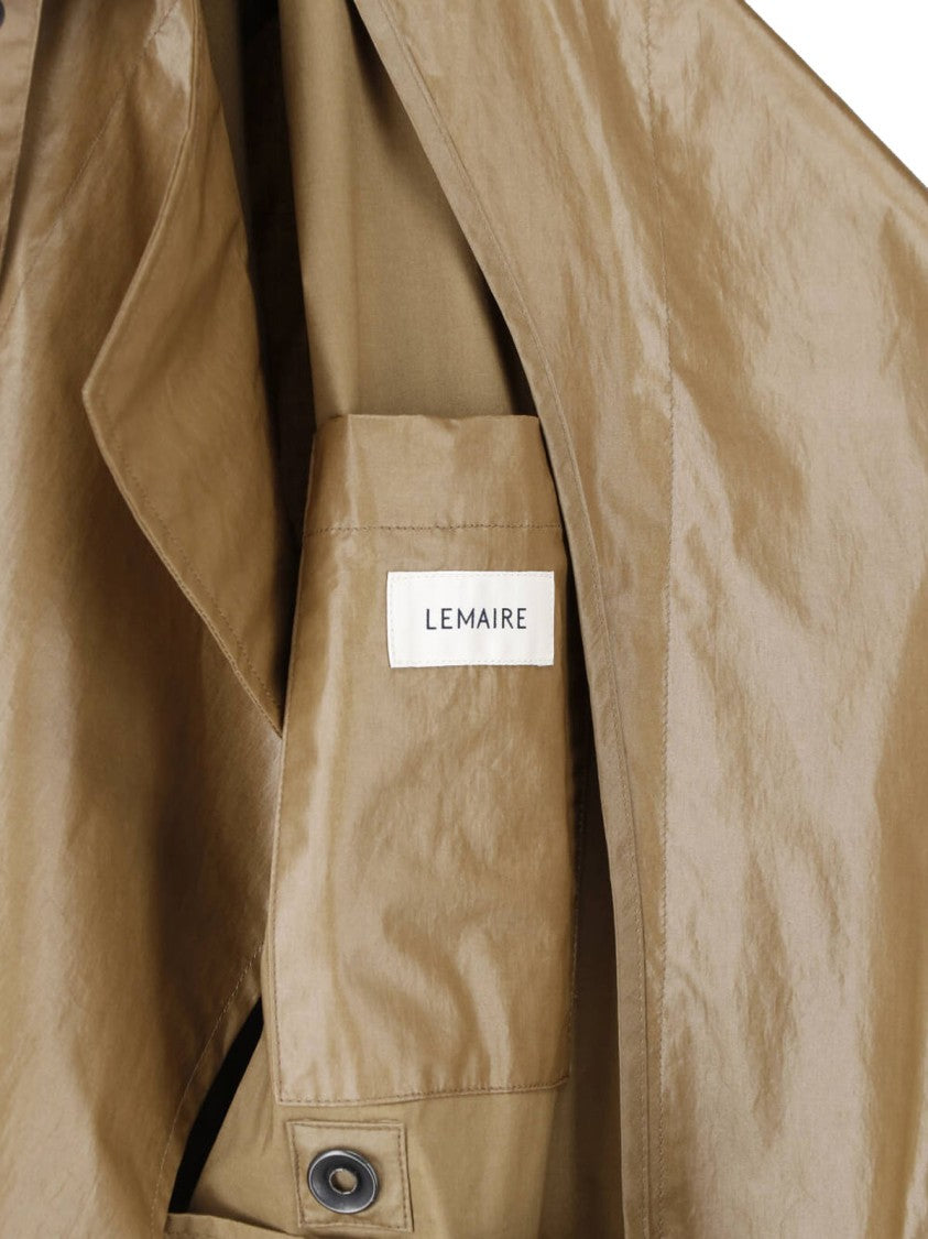 Lemaire Khaki Coated Cotton Short Belted Coat