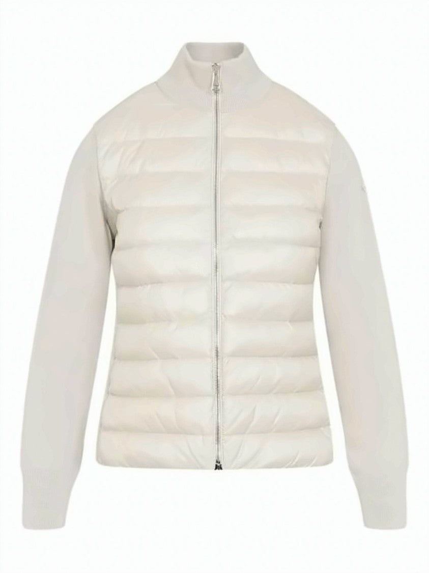 Moncler Quilted Wool-Blend Zip-Up Cardi With Padding And Texture Contrast
