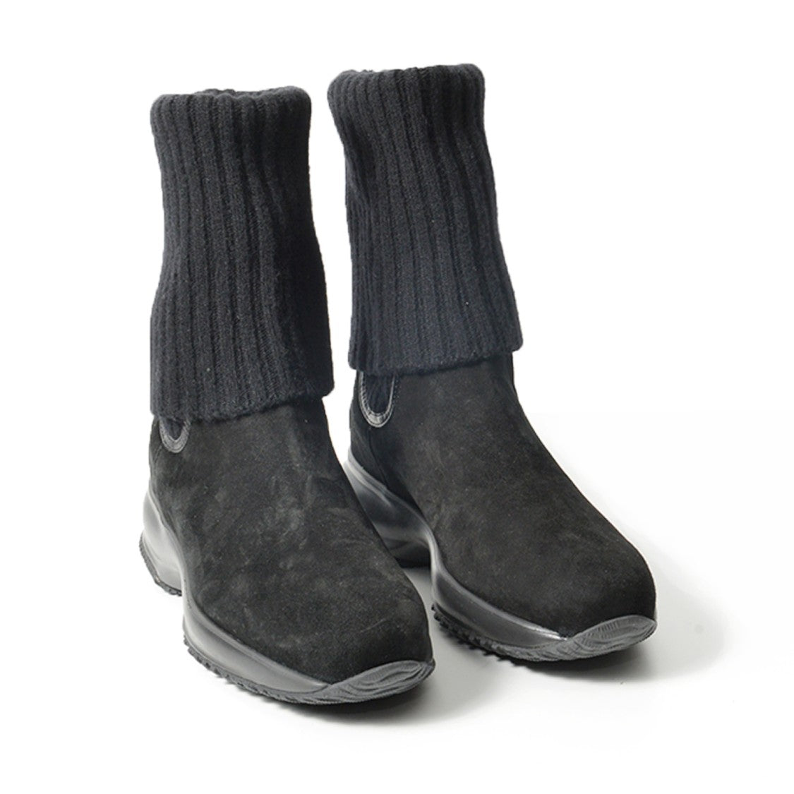 Hogan Chic Black Suede Ankle Boots