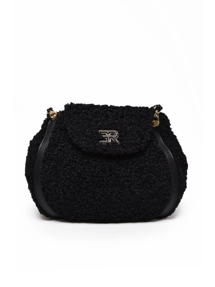 Ermanno Firenze Black Veda Leather-Like Polyurethane Shoulder Bag