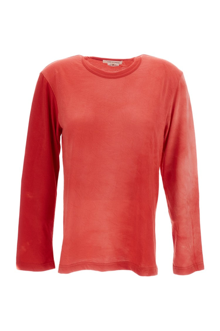 Comme Des Garçons Faded Red Long Sleeve Crew-Neck T-Shirt