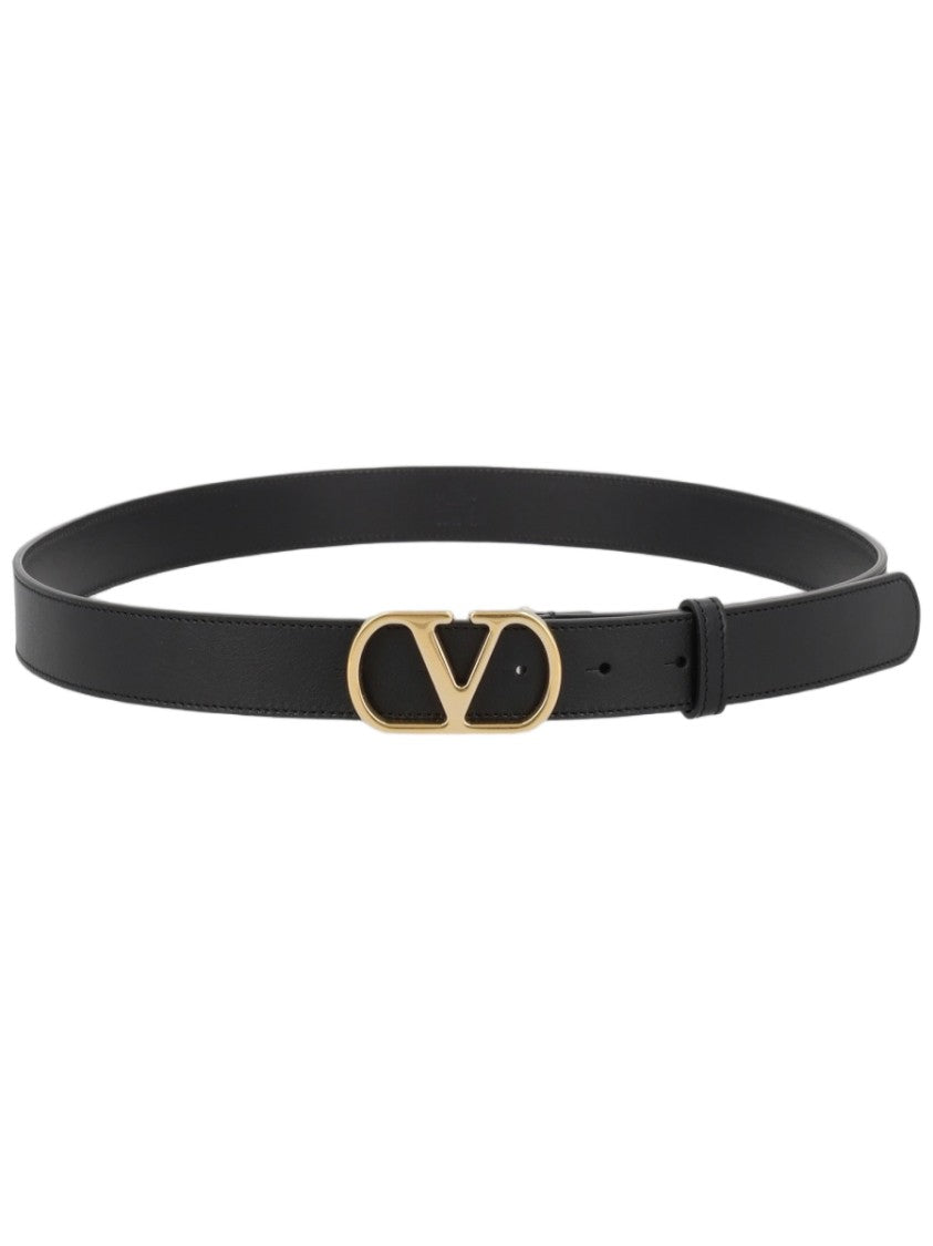 Valentino Garavani Vlogo Signature Narrow Calf Leather Belt