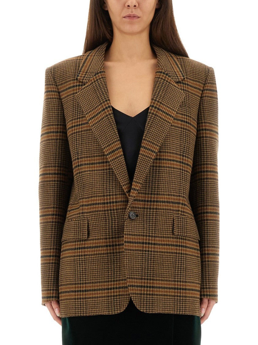 Saint Laurent Prince Of Wales Wool Jacket