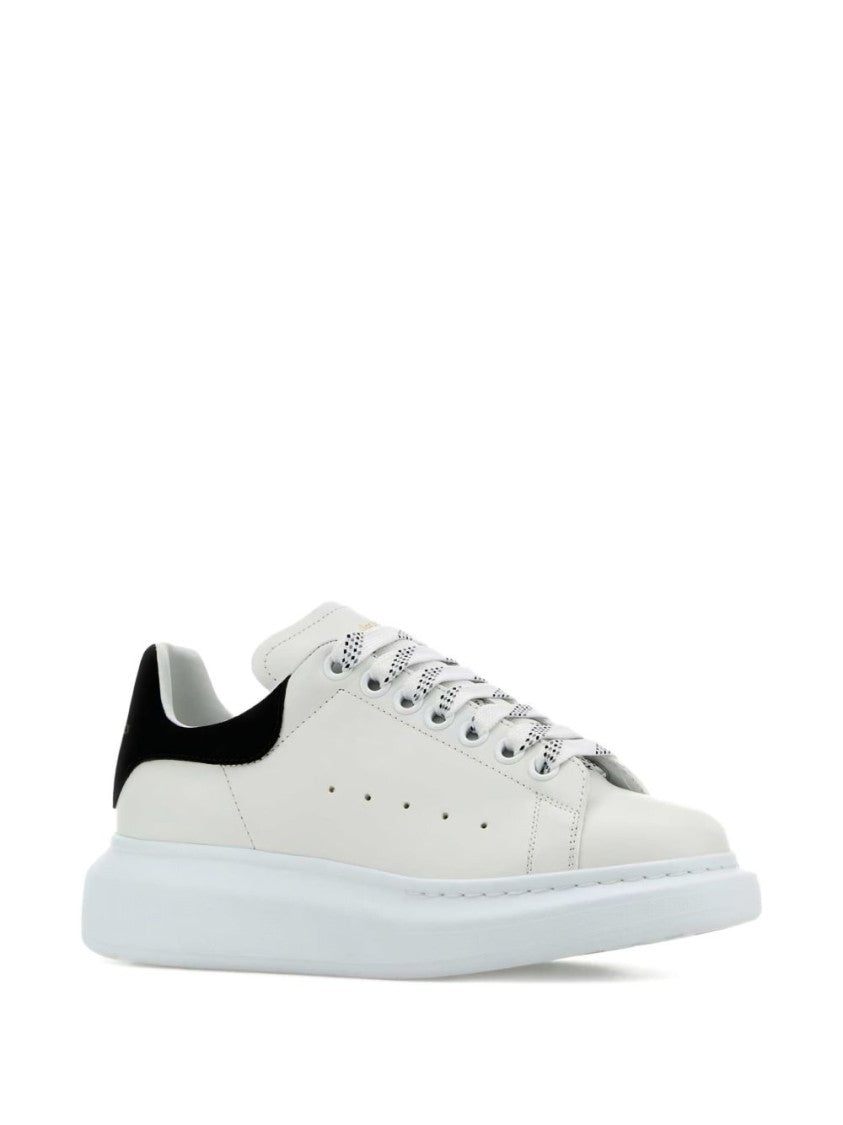 Alexander Mcqueen White Leather Oversized Sneakers With Iconic Details