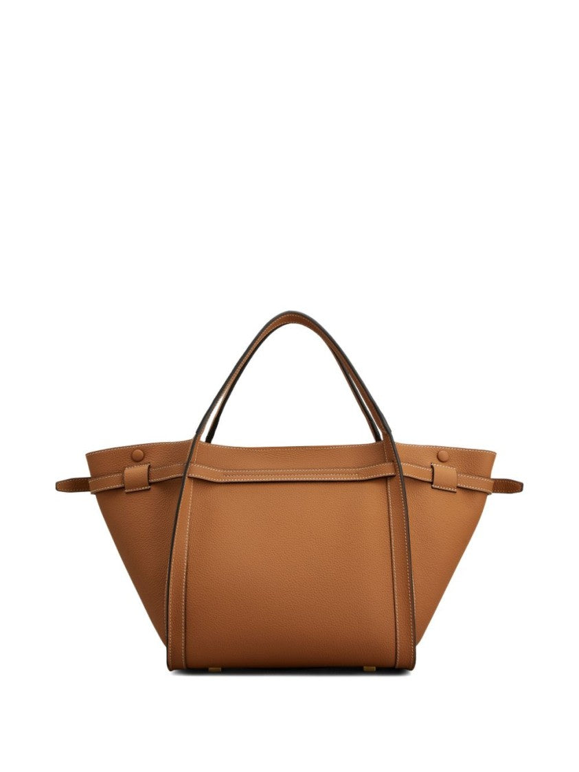 Tod's Brown Pebble Grain Buckle Strap Bag