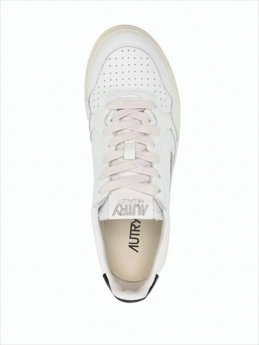 Autry Low-Top White Leather Sneakers With Perforated Detailing