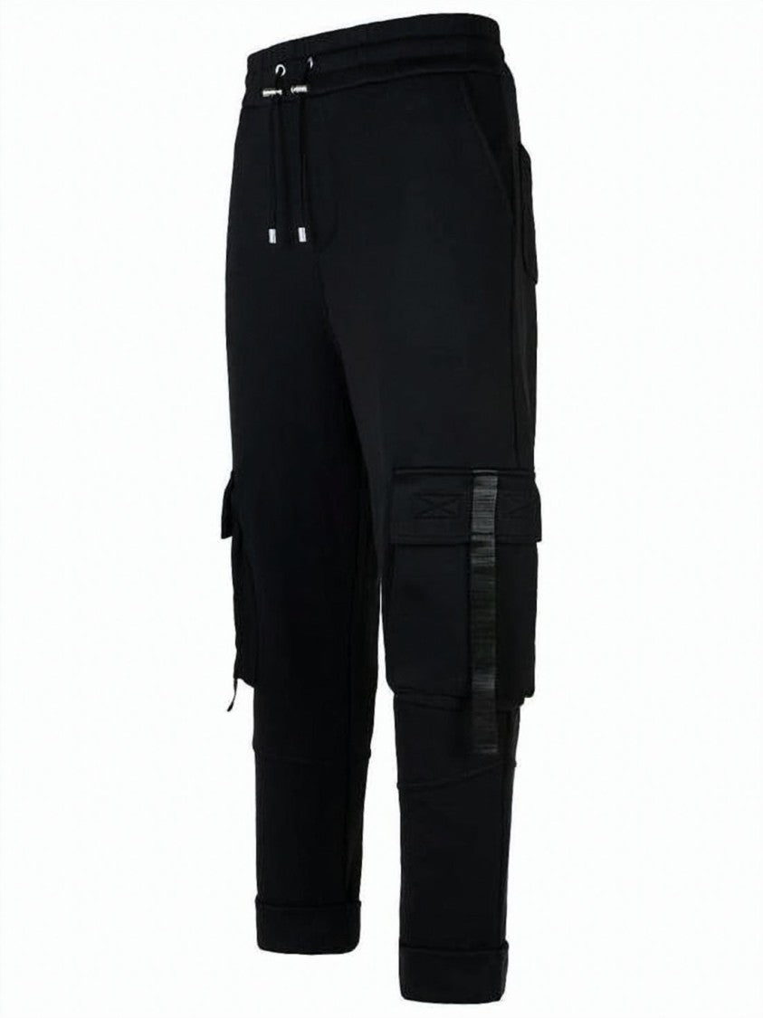 Balmain Cropped Jogger Pants With Drawstring Waistband And Cargo Pockets