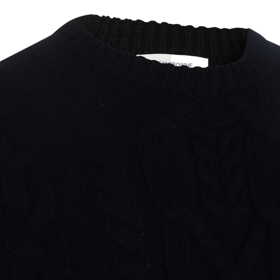 Thom Browne Cable-Knit Sweater With Striped Accents