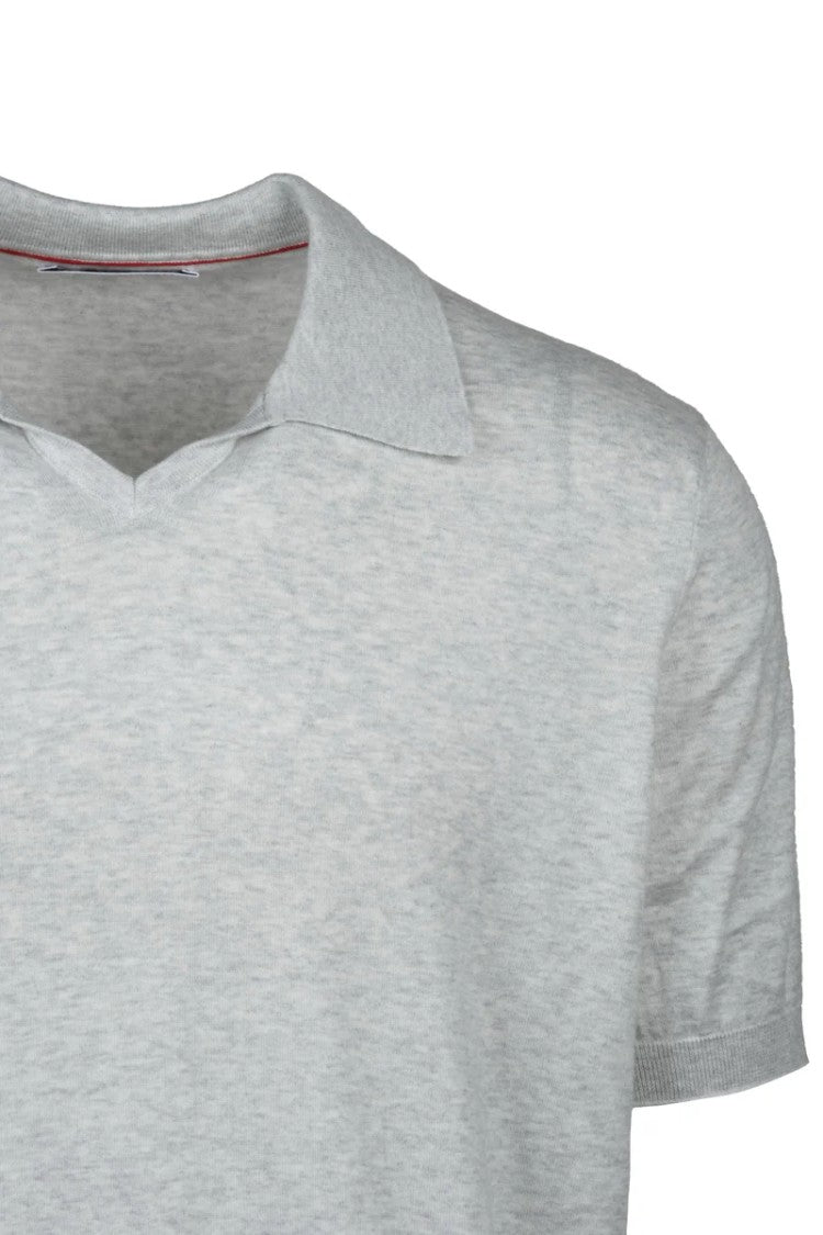 Brunello Cucinelli Knit Polo Shirt - Light Grey
