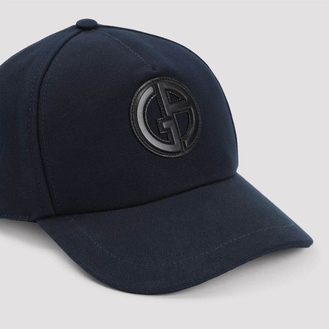 Giorgio Armani Blue Cap With Prominent Logo Patch