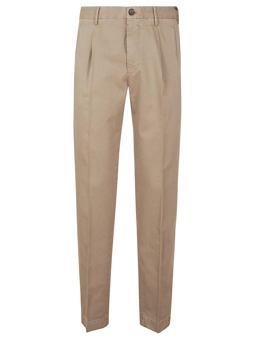 Incotex Tailored Cotton Trousers With Pleated Front