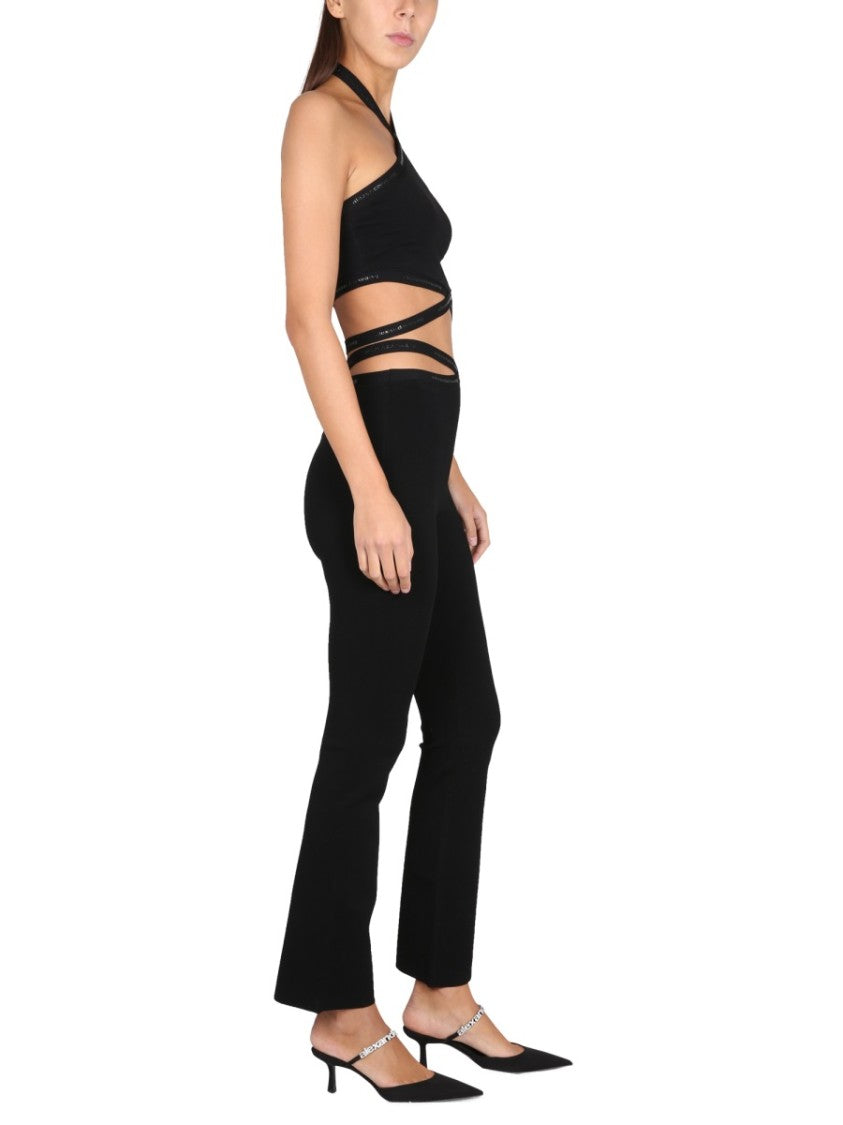 T By Alexander Wang Cross Leggings With Logo