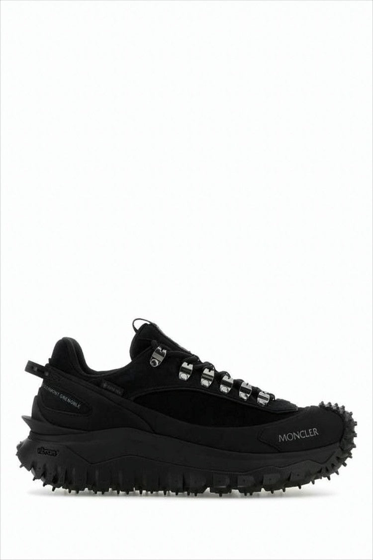 Moncler Low-Top Nubuck And Suede Sneakers With Rugged Sole