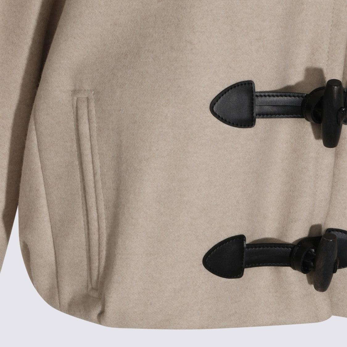 Isabel Marant Étoile Boxy Beige Jacket With Hood And Toggle Fastenings