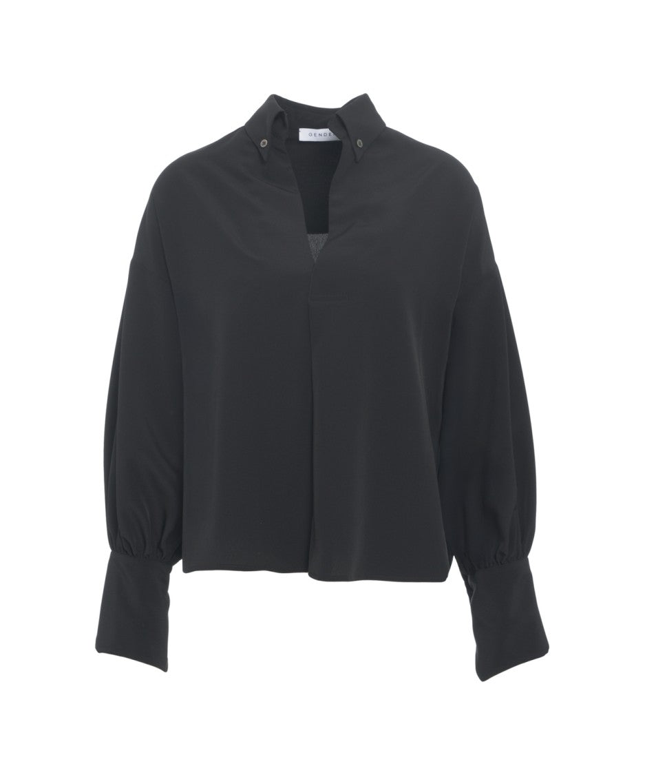 Gender Button-Down Collar Blouse
