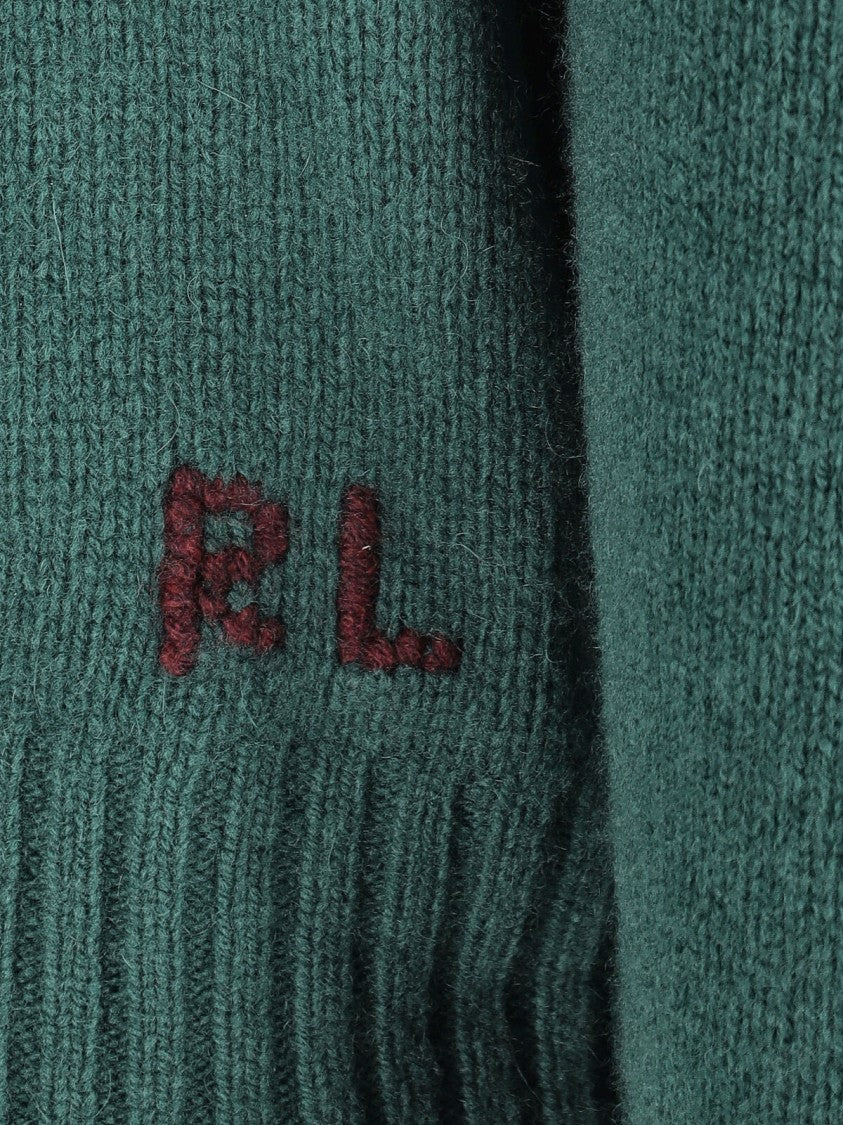 Polo Ralph Lauren Green Knit Sweater With Ribbed Details