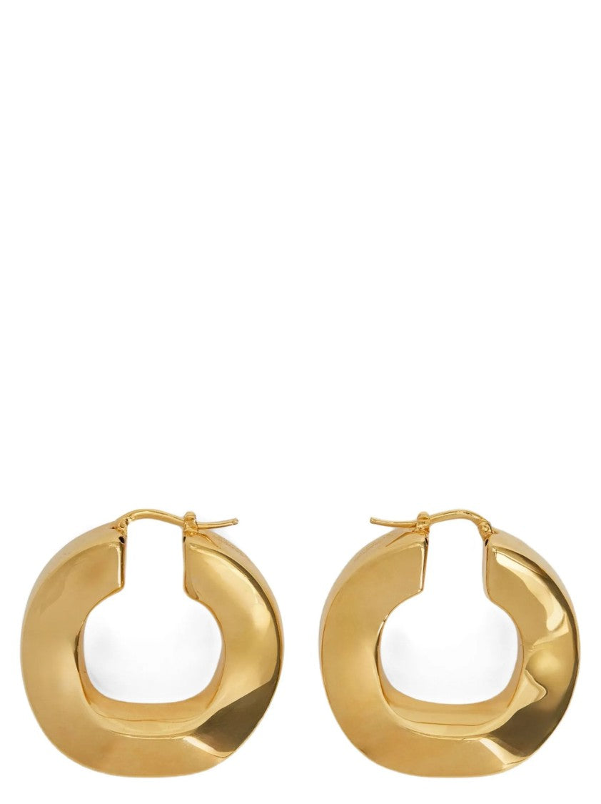 Jil Sander Handmade Copper Hoop Earrings With Engraved Logo