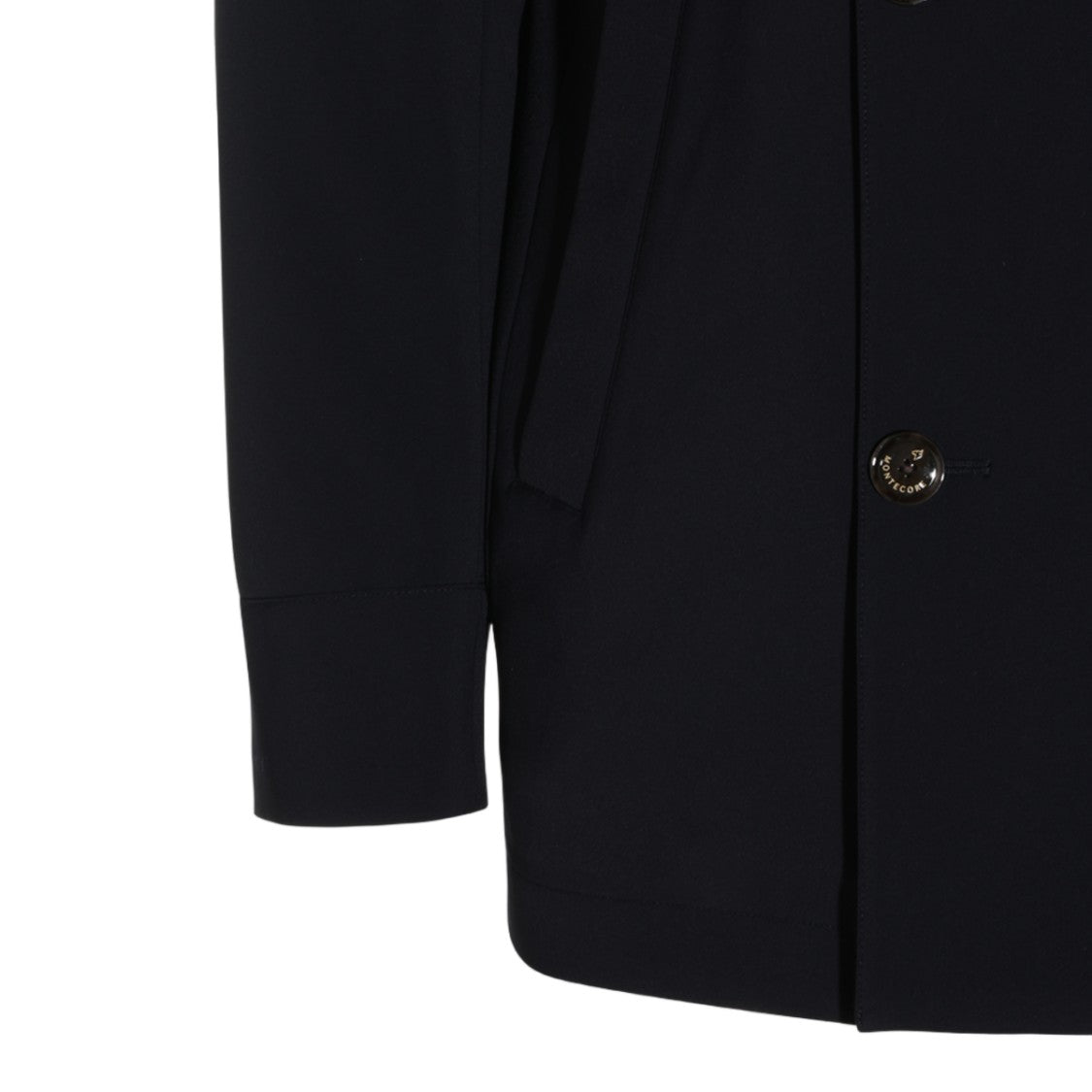 Montecore Zip-Up High Collar Double-Breasted Coat