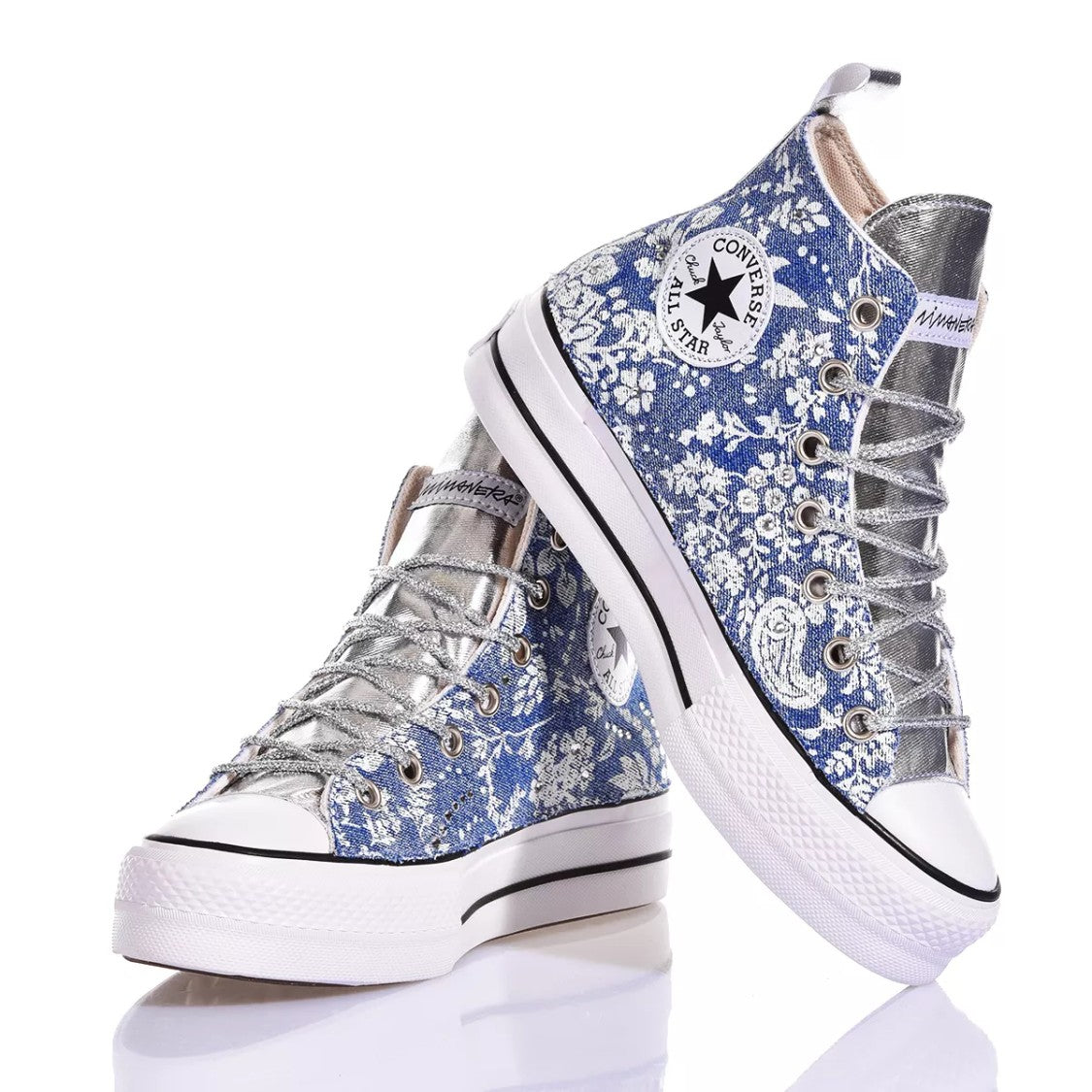 Converse Platform Sneakers In Silver Light Blue