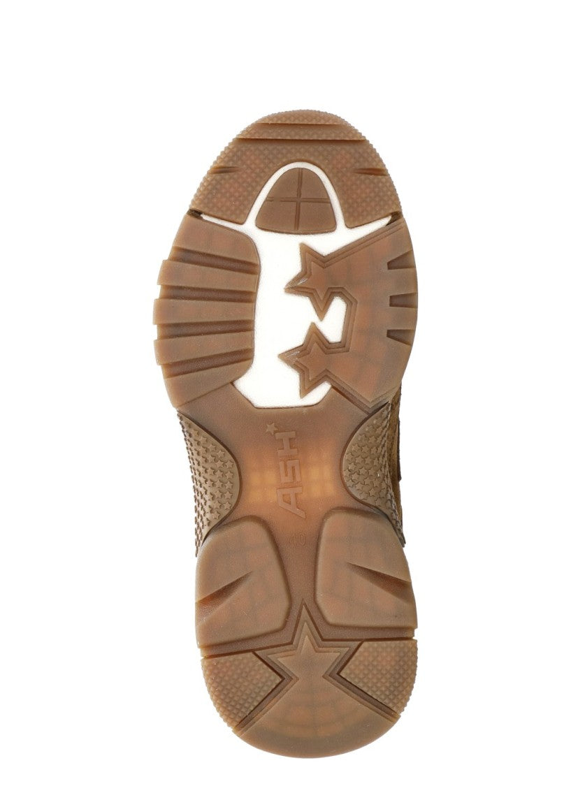 Ash Brown Addict Shearling Suede Sneakers