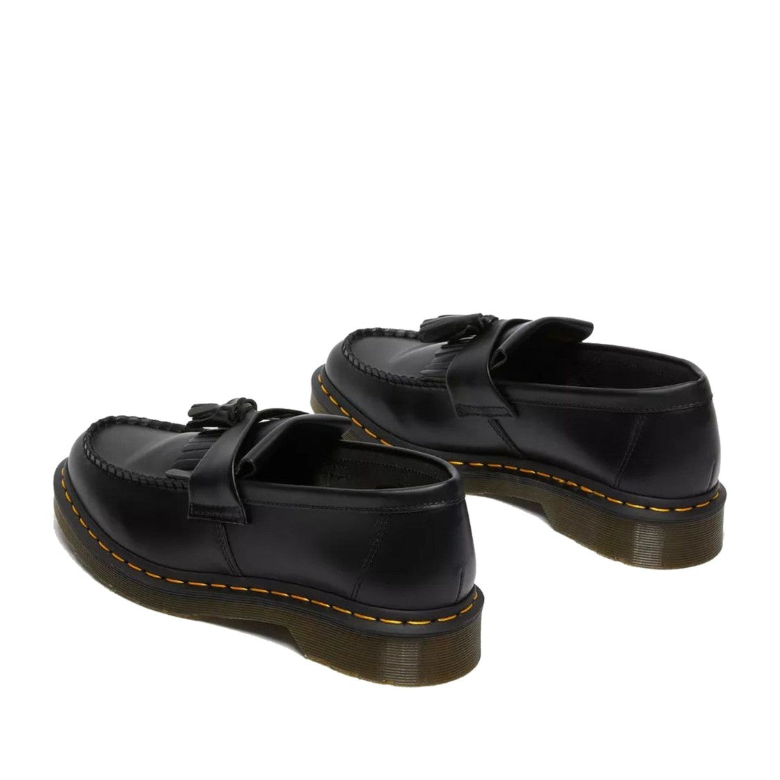 Dr. Martens Black Adrian Fringed Detail Stitching Leather Loafers