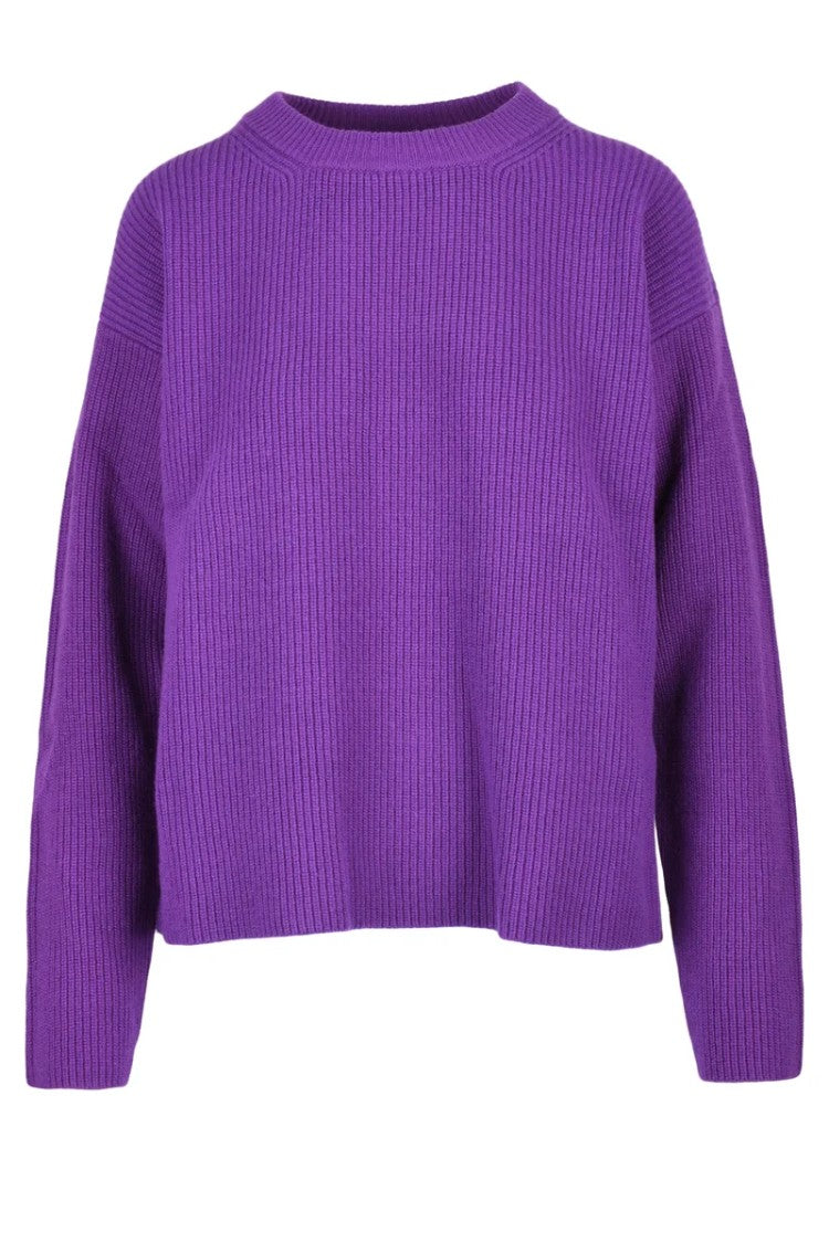 Ballantyne Ribbed Wool Sweater - Purple