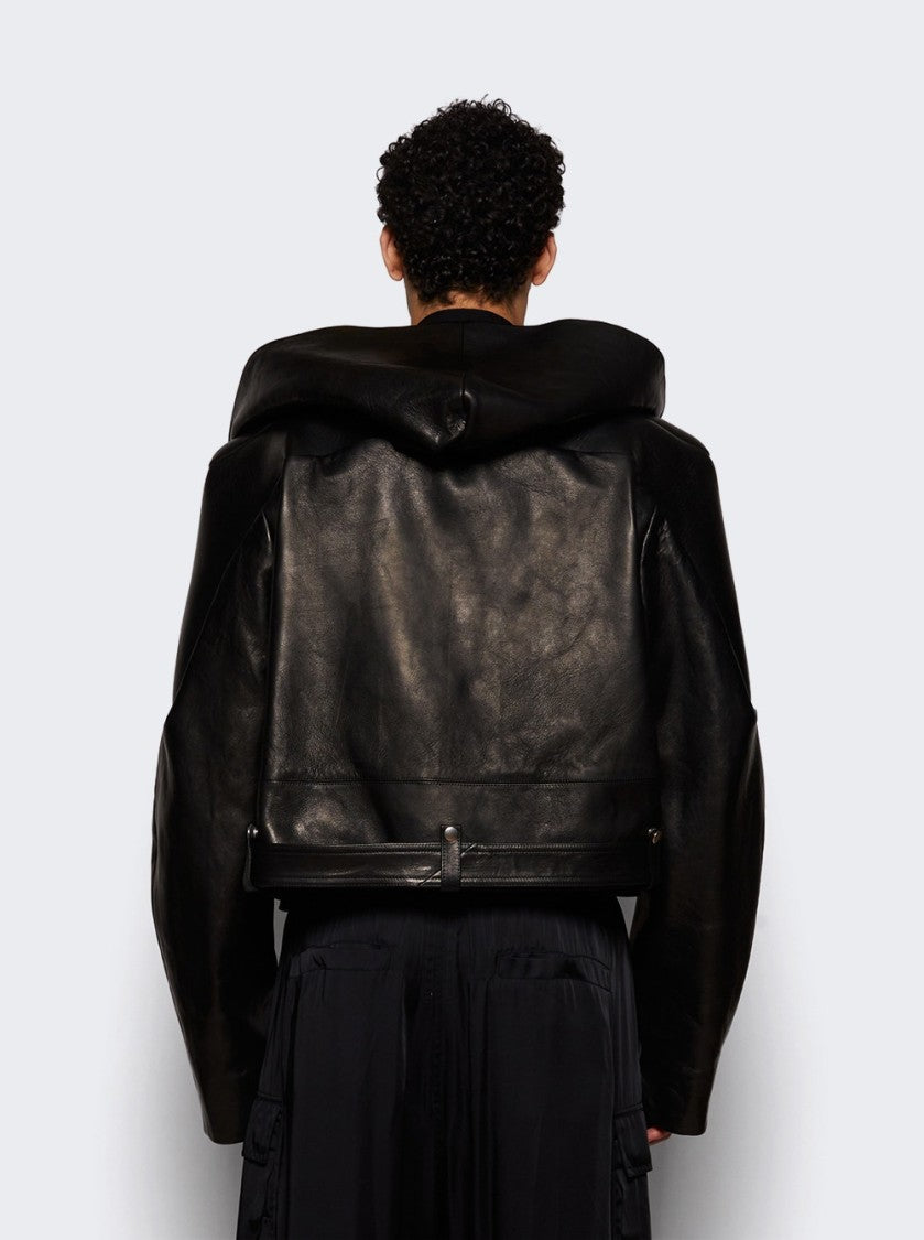 Rick Owens Cropped Hooded Stooges Jacket Black