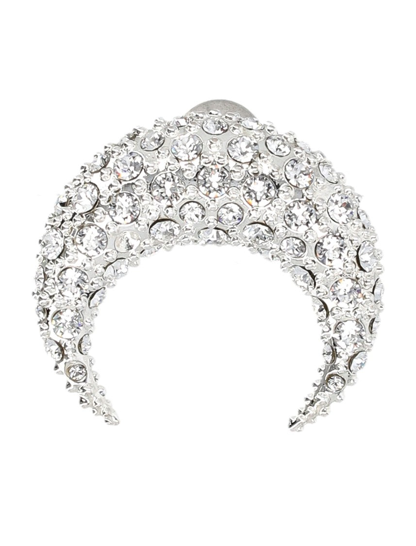 Marine Serre Single Big Moon Rhinestone Earring