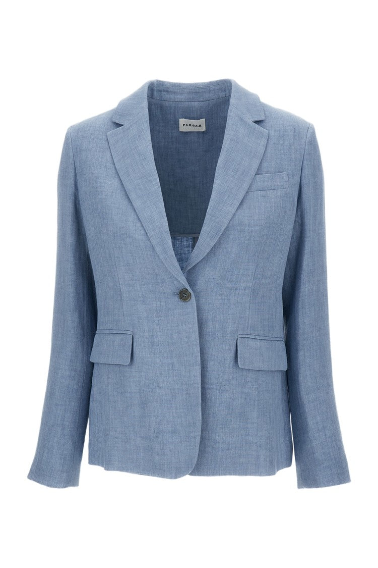 Parosh Clear Blue Jacket With Minimalist Silhouette
