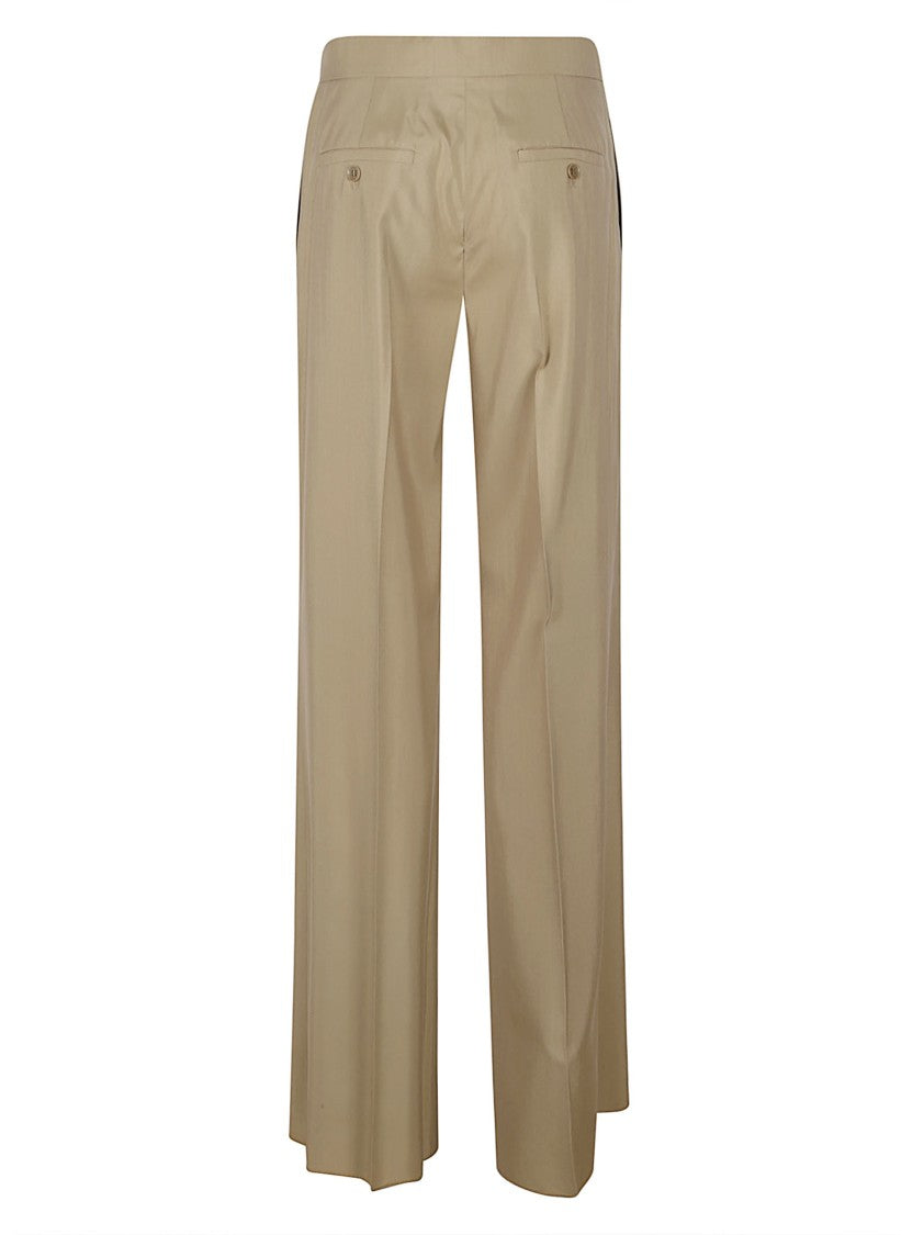 Max Mara Straight-Leg Tailored Trousers In Smooth Beige Fabric