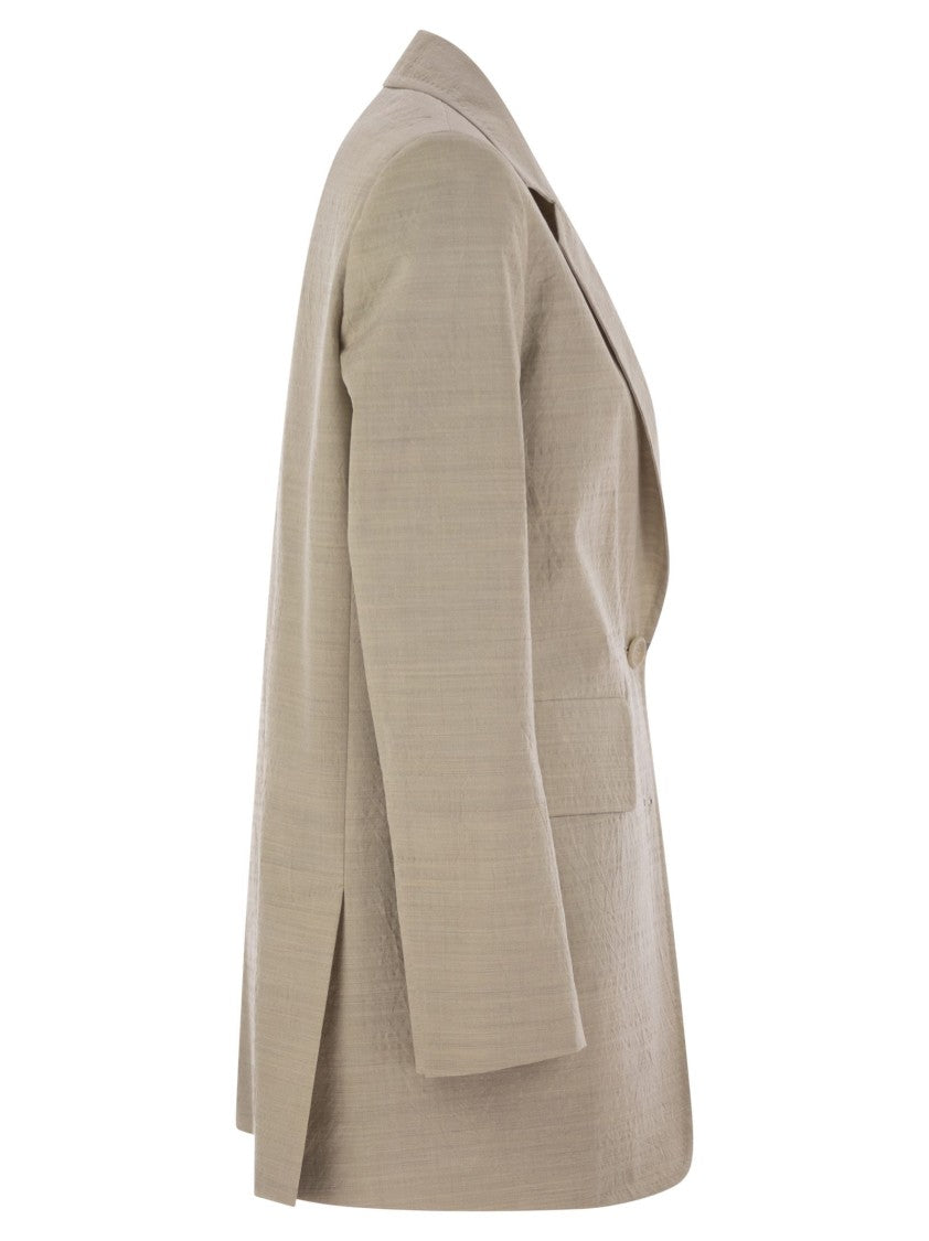 Max Mara Acacia1234 - Single-Breasted Wool Canvas Blazer
