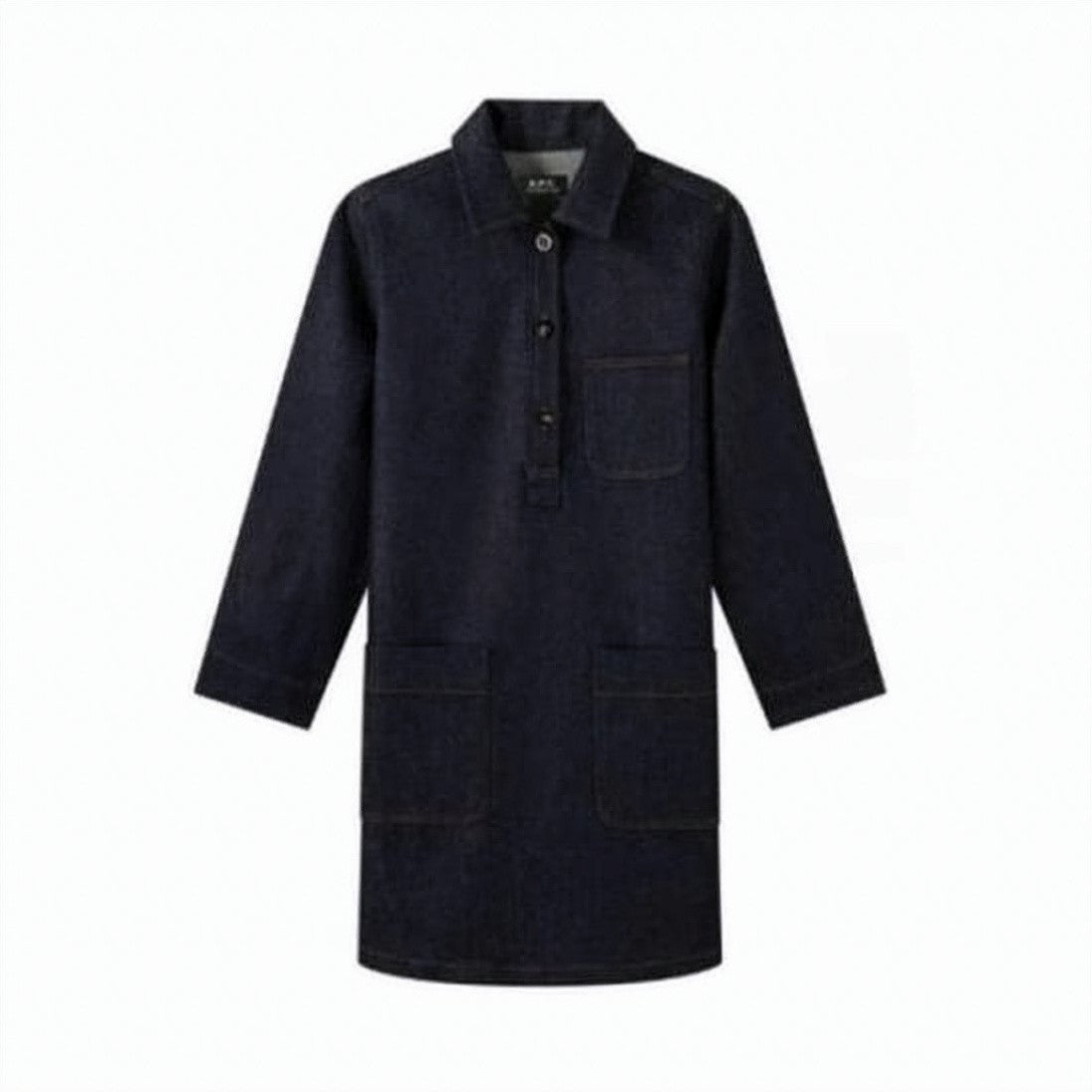 A.P.C. Short Denim-Like Dress With Classic Collar
