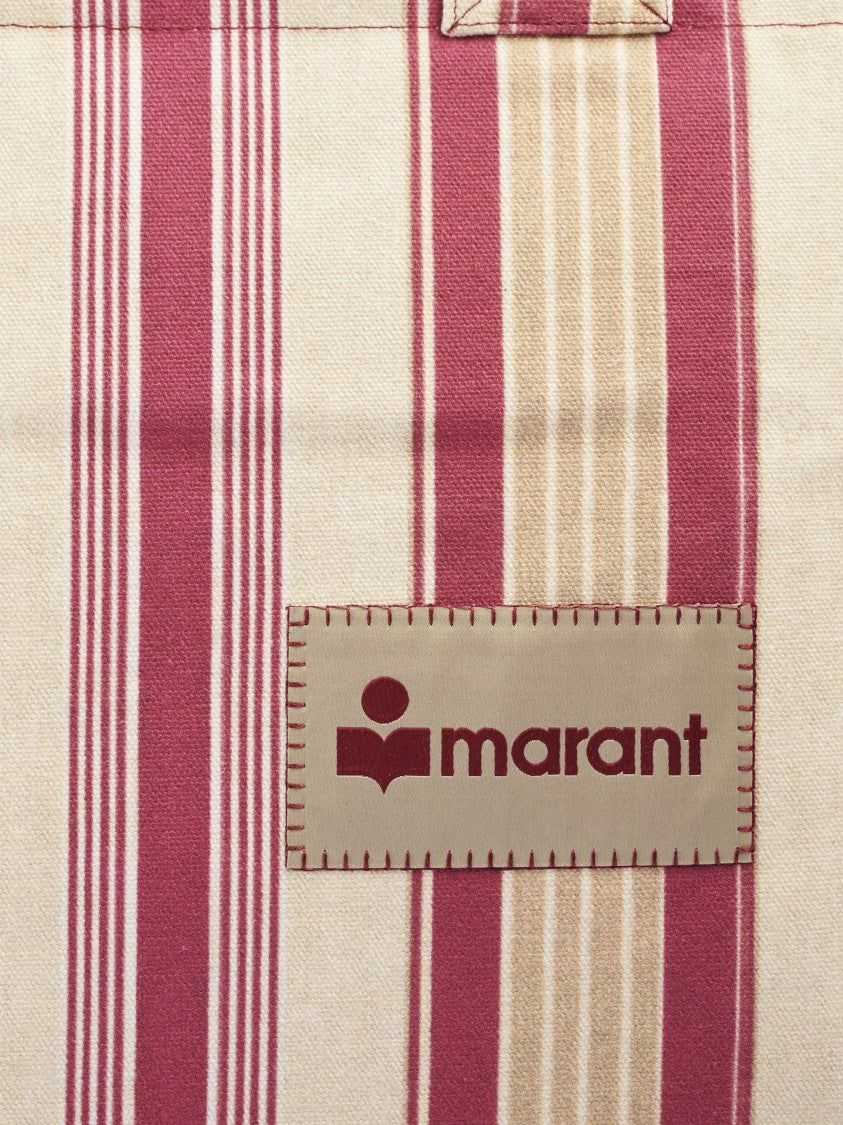 Isabel Marant Striped Cotton Tote Bag With Sturdy Handles