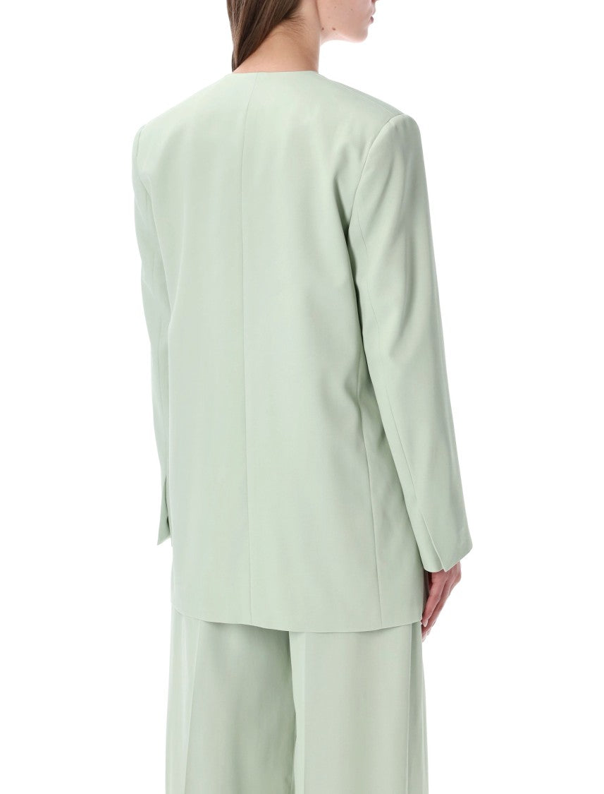 Alberta Ferretti Doppiopetto Gold Button Structured Blazer